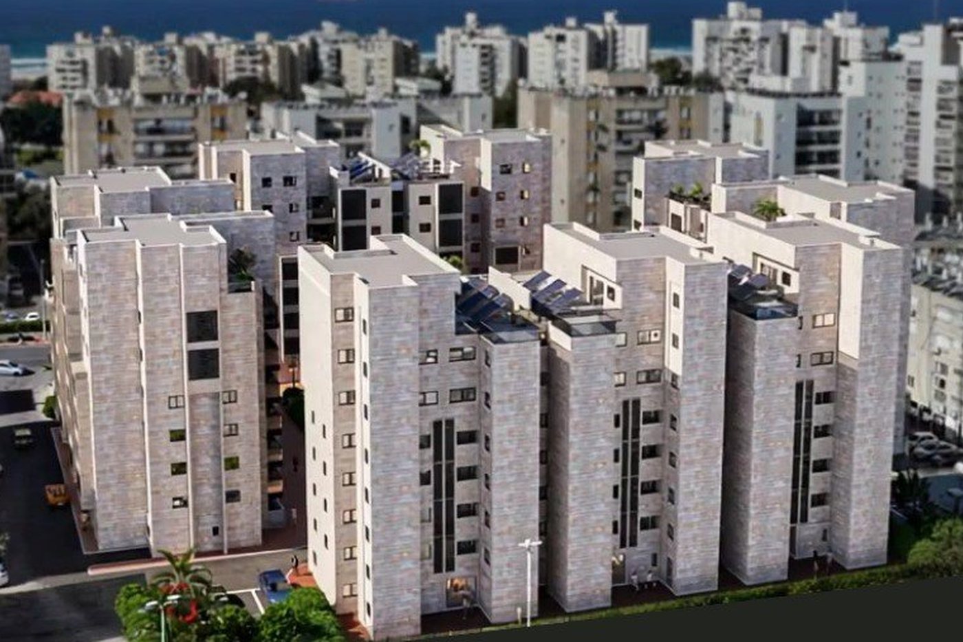 הדמיית מבט-על של המתחם והשכונה